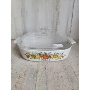 L'Echalote vintage Corningware spice of Life casserole square kitchen dish